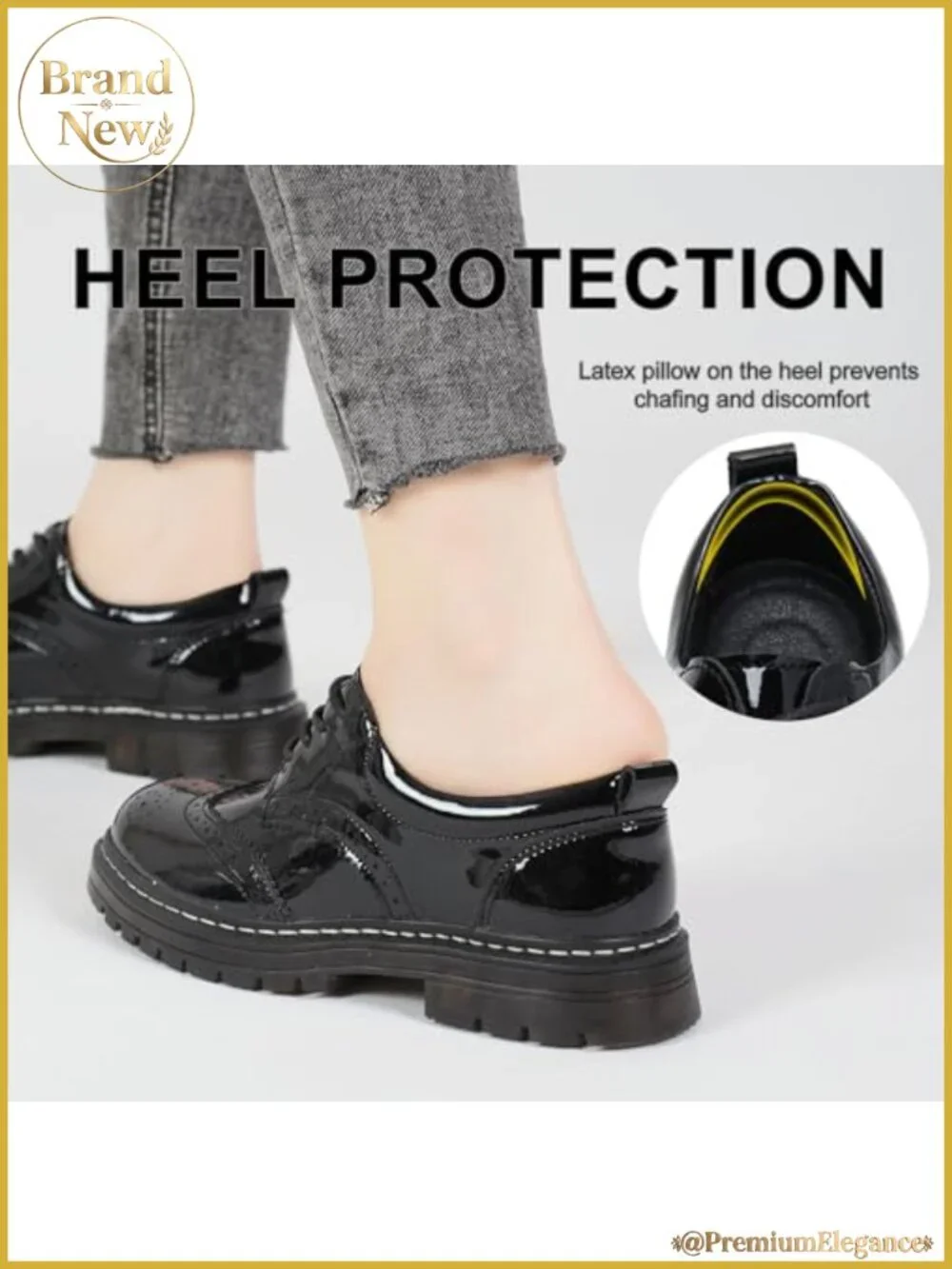 Women's Patent Leather Lace Up Slip Resistant Oxford Dress Shoes